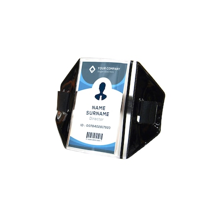 2W International Armband ID Badge Holder, Black AMB-BK